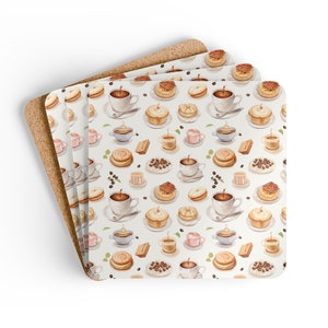Cake Coaster Set Coffee Coasters Dessert Coasters Coffee Lover Gift Pastry Coasters Bakery Coasters Coffee Time Coasters Foodie Lover Gift