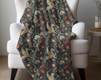 Medieval Dragon Blanket, Vintage Gothic Dragon Throw Mythical Creature Bedding Dark Fantasy Throw Castlecore Home Decor Dragon Lover Gift