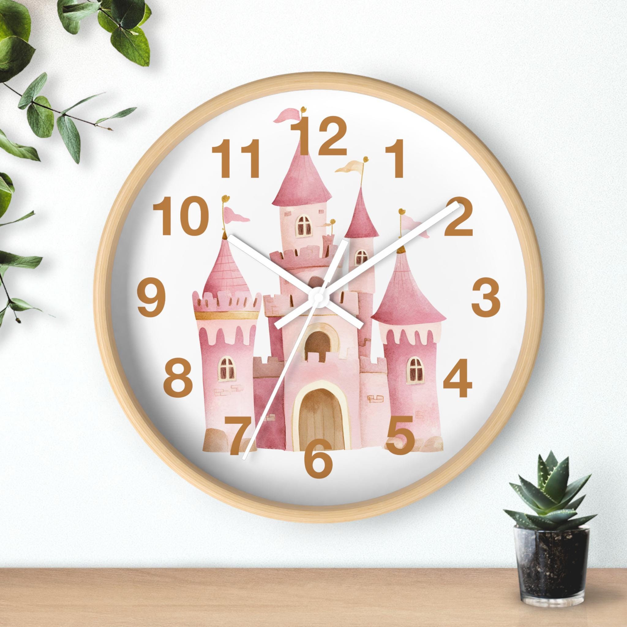 Time Clock Princess Princess Fairy Tale Castle Wall Clock Enchanted Castle Clock Girls Room ...