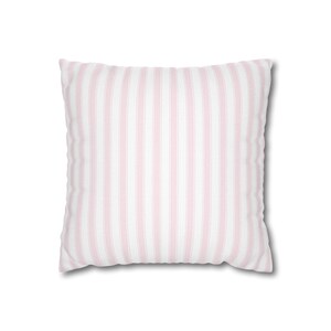 Pink and White Stripe Pillow Cover, Pastel Girly Home Decor Girly Bedroom Pillow Dorm Pink Pillow Pink Stripe Nursery Pillow Trendy Stripe image 8