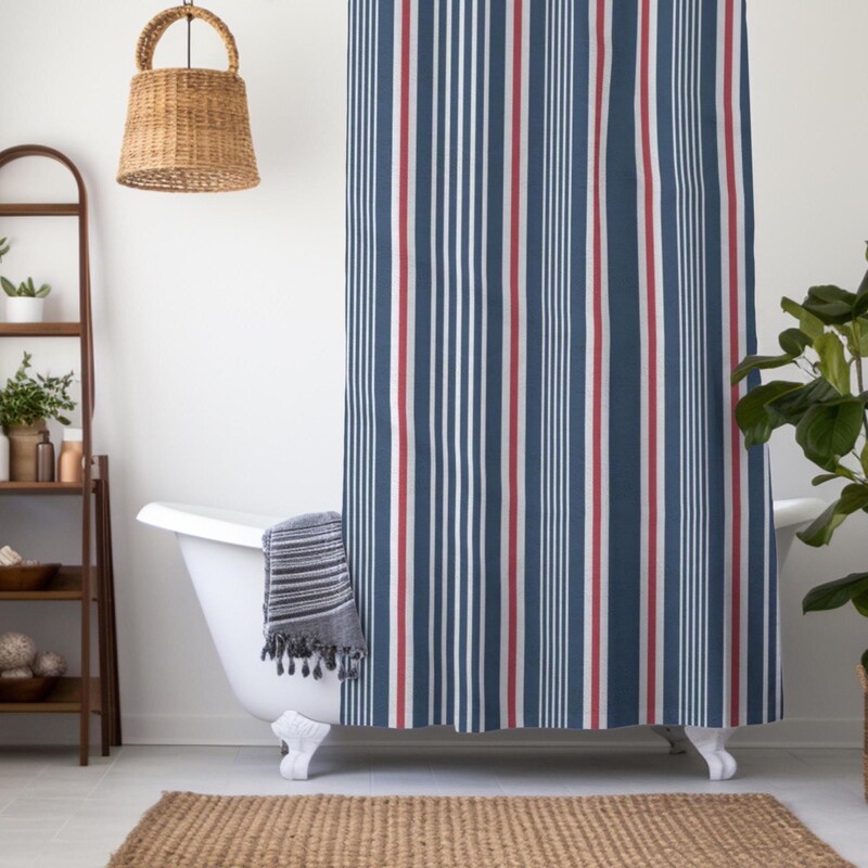 Navy Shower Curtain - Etsy