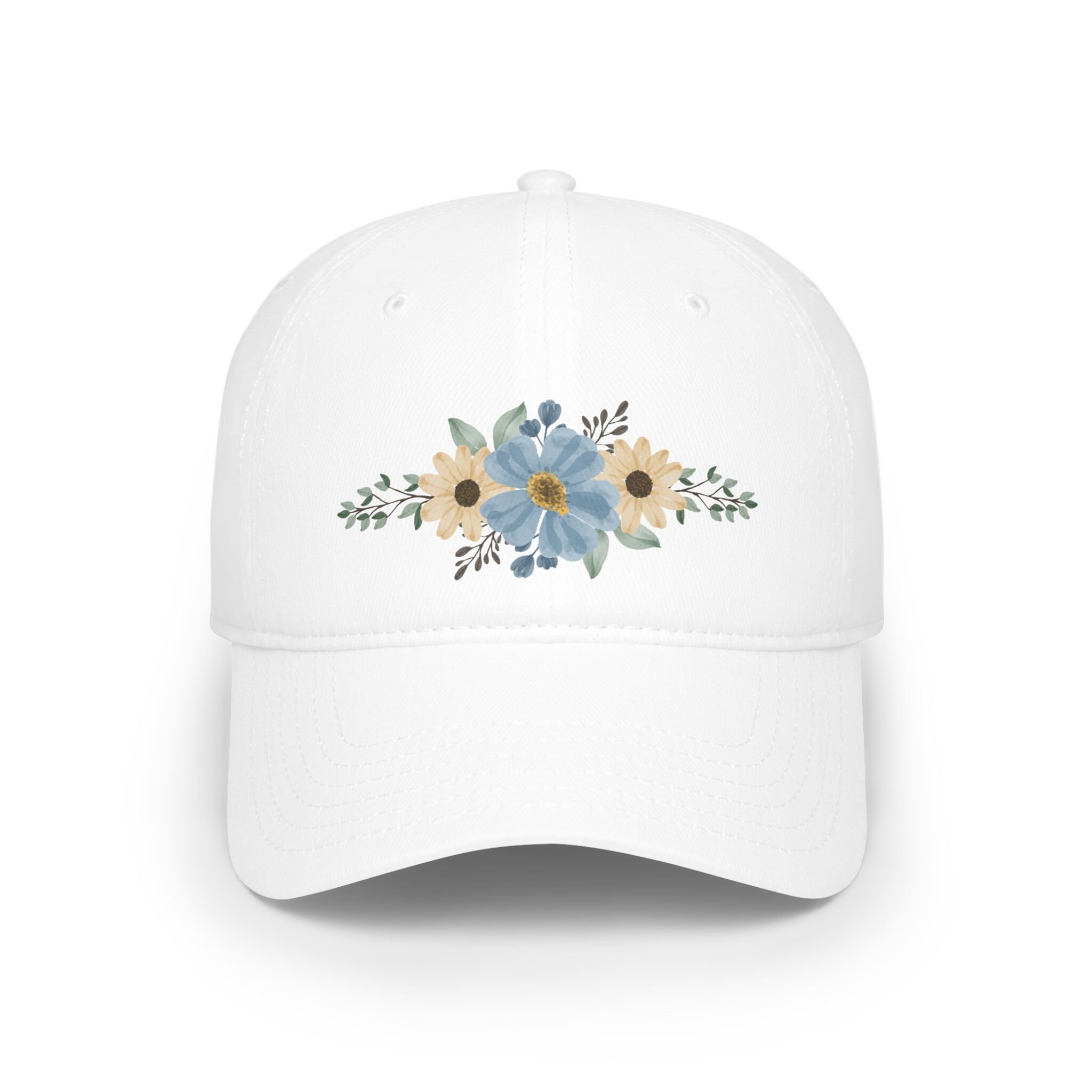 Silk Floral Baseball Cap Women\'s Adjustable 3 Brim Embroidered Cap Blue Women main image 3