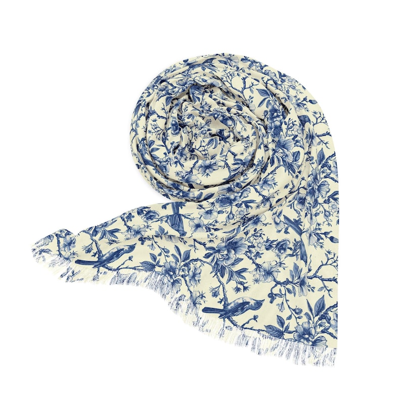Tantilly classic scarf- birds offwhite