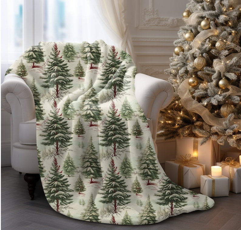 Christmas Tree Blanket Christmas Tree Throw Rustic Christmas Winter ...