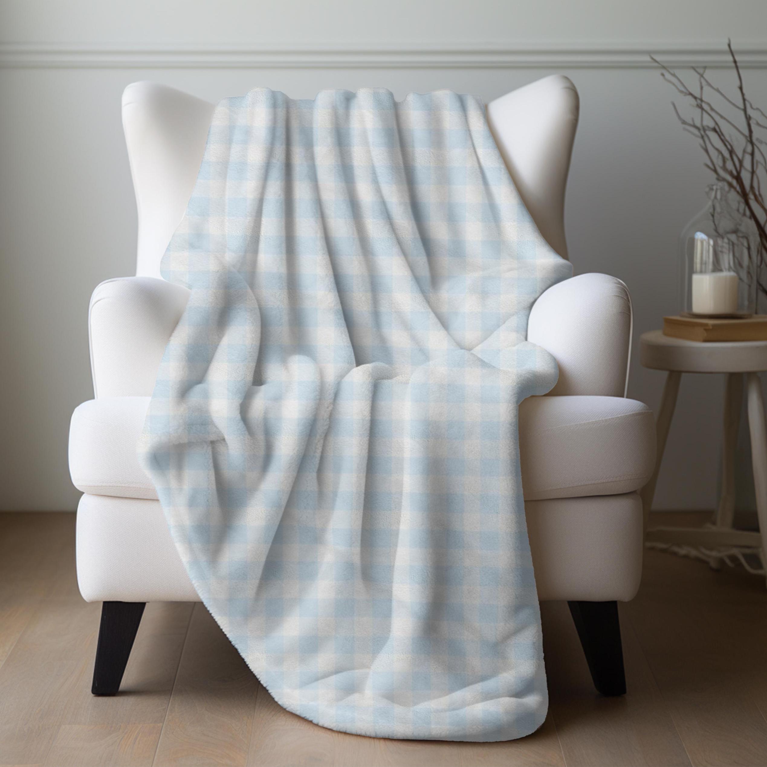Adult Blue Gingham Blanket - Etsy