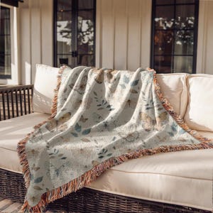 Moths and Butterflies Woven Blanket Boho Moth Throw Neutral Blanket Woven Butterfly Throw Butterfly Lover Gift Insect Throw Moth Lover Gift