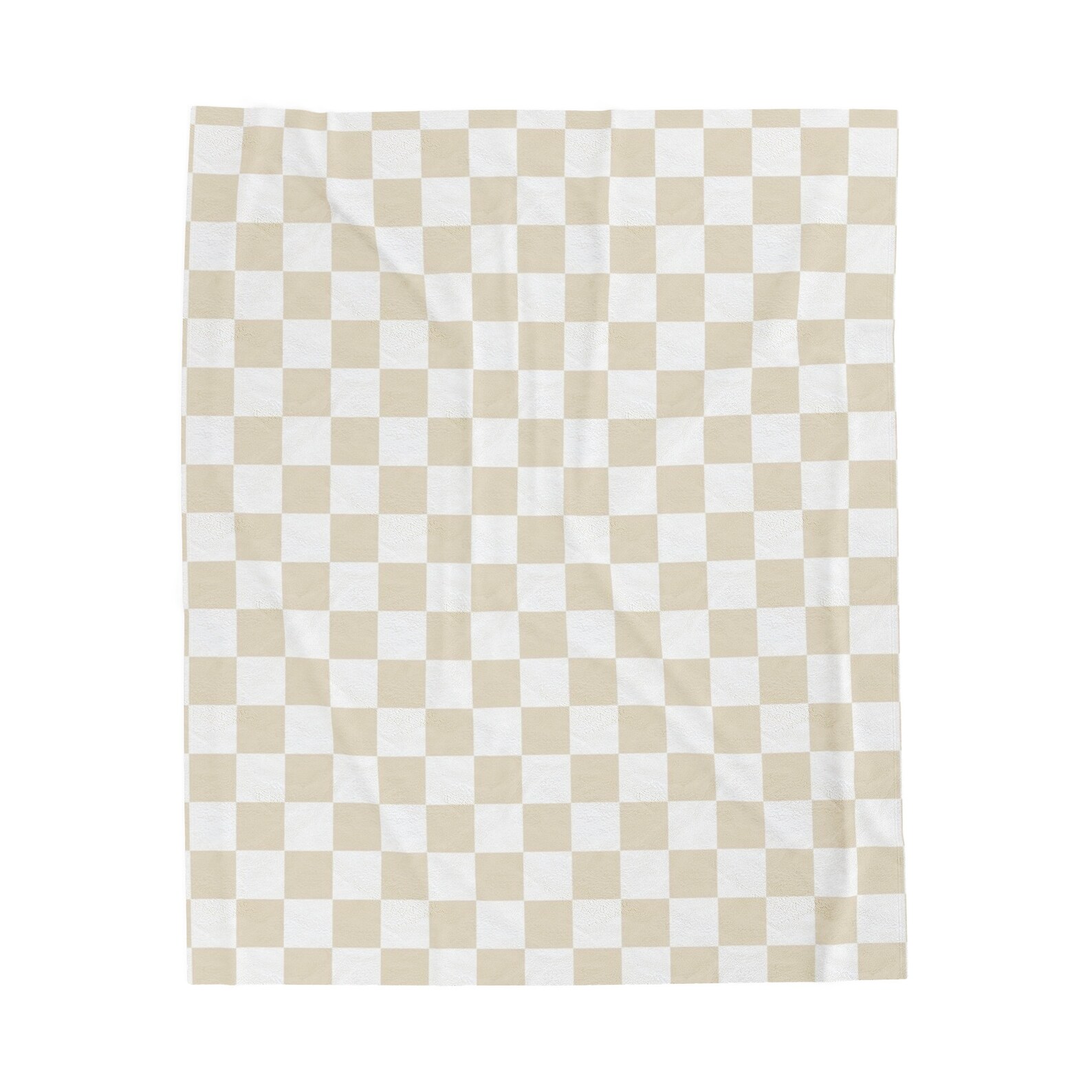 Beige Check Blanket, Tan Checkerboard Throw Beige and White Bedding ...