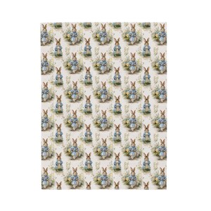 Bunny Rabbit Blanket, Springtime Rabbit Throw Kids Bedroom Bedding Animal Garden Accent Floral Bunny Throw Easter Blanket Woodland Gift bild 8