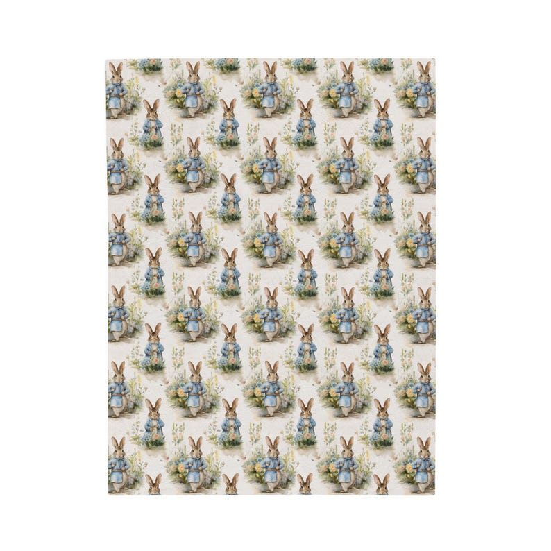 Bunny Rabbit Blanket, Springtime Rabbit Throw Kids Bedroom Bedding Animal Garden Accent Floral Bunny Throw Easter Blanket Woodland Gift bild 8