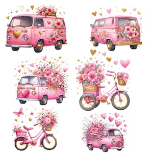 San Valentín / Dia del amor y la amistad / Love / Clipart / PNG / Cricut / Cameo / Brother / SVG / Letter / Envelope / Car / Bike / Pink