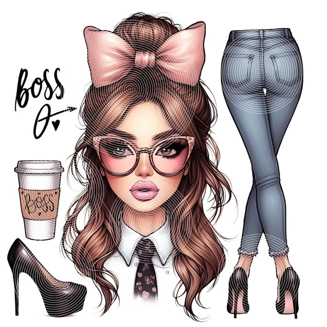 Clip art girl boss 4 png tumbler personalized tumblers coquette