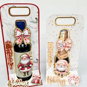 Wine bottle holder / Cardboard holder / Digital Cut Files / SVG / Cameo / Brother / Cricut / Holidays holder / Crafting / Thanksgiving