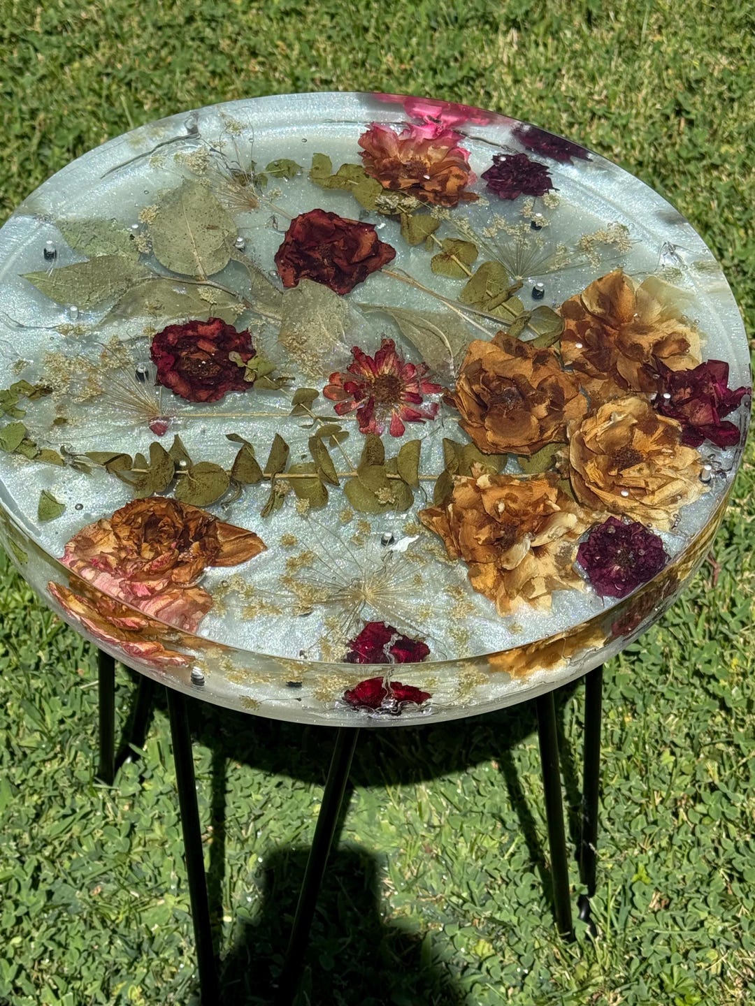 Custom Resin Coffee Table for Wedding Bouquets, Baby Showers, Birthdays ...