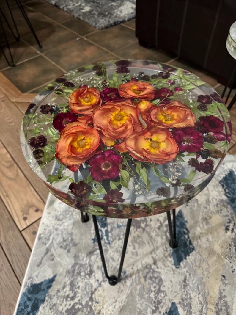 Custom Resin Coffee Table for Wedding Bouquets, Baby Showers, Birthdays ...