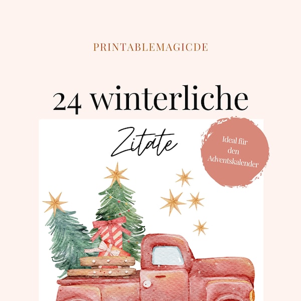 Advent calendar (PDF) to print out yourself "24 winter quotes" Last minute