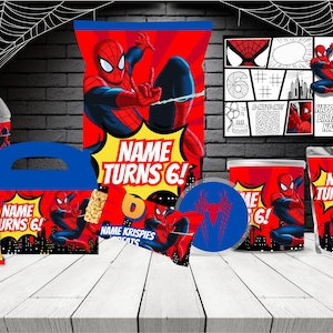 Spiderman chip bag, Spiderman birthday party, Custom Spiderman party favors, Custom Spiderman party treats, Custom Spiderman party