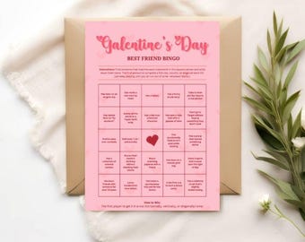 Galentine’s Day Bestie Bingo | Fun Girls Night Game | Ladies Night Party | Valentines Day Digital Download | Printable PDF Game