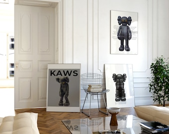 Hypebeast Toy Poster Set of 3, KAWS, Minimalist Hypebeast Decor, Gift for Boyfriend, Christmas Gift, Art Deco, Street Culture Kaws Print