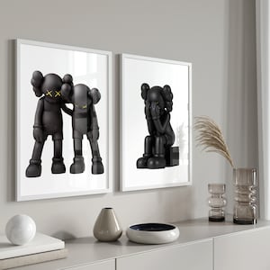 Hypebeast KAWS Toys Poster Set of 3, Trendy Aesthetic Hypebeast Figure Wall Art, Minimalist Hypebeast Decor, Gift for Boyfriend, Art Deco