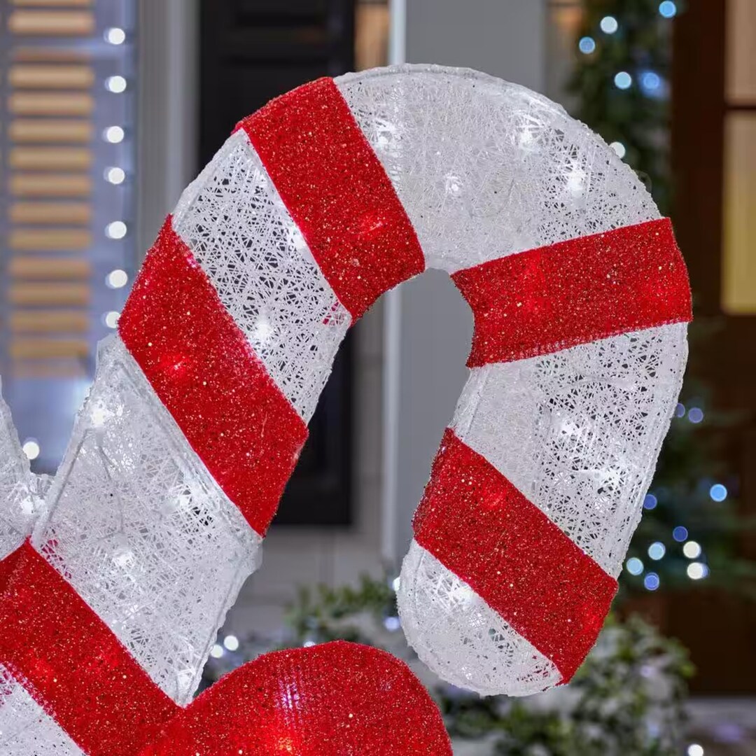 5 Ft. Twinkling LED Candy Canes Holiday Yard Decoration Etsy
