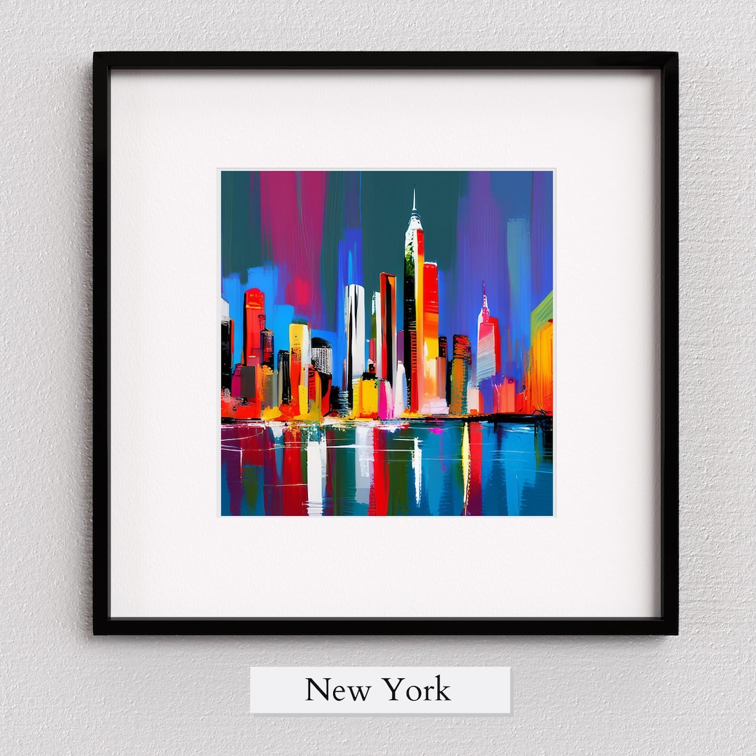 New York Print, Abstract Art Print, New York Travel Art, City Print Etsy