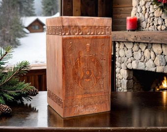 Guitar Cremation Urn: Rosewood Music Memorial Box