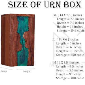 Naina Wood Handicrafts Memorial Urn Box - Handcrafted Rosewood & Sky Blue Resin Keepsake Urn For Ashes (Small 8x5.5x5.5 Inch) - View #8