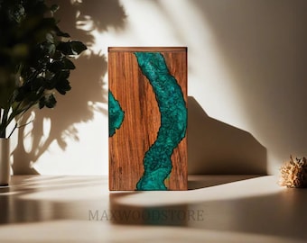 Handcrafted Rosewood and Green Resin Urns For Human Ashes - Elegant and Unique Remembrance Keepsake