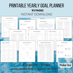 Business Goal Planner Printable | Goal Setting | Digital Goal Planner | Business Tracker | Life Goal Planner | Small Business Planner