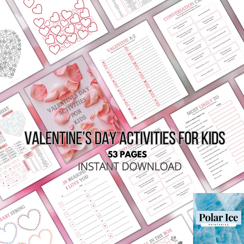 Valentines Day Activities for Kids Printable Pdf A4 Letter - Printable ...