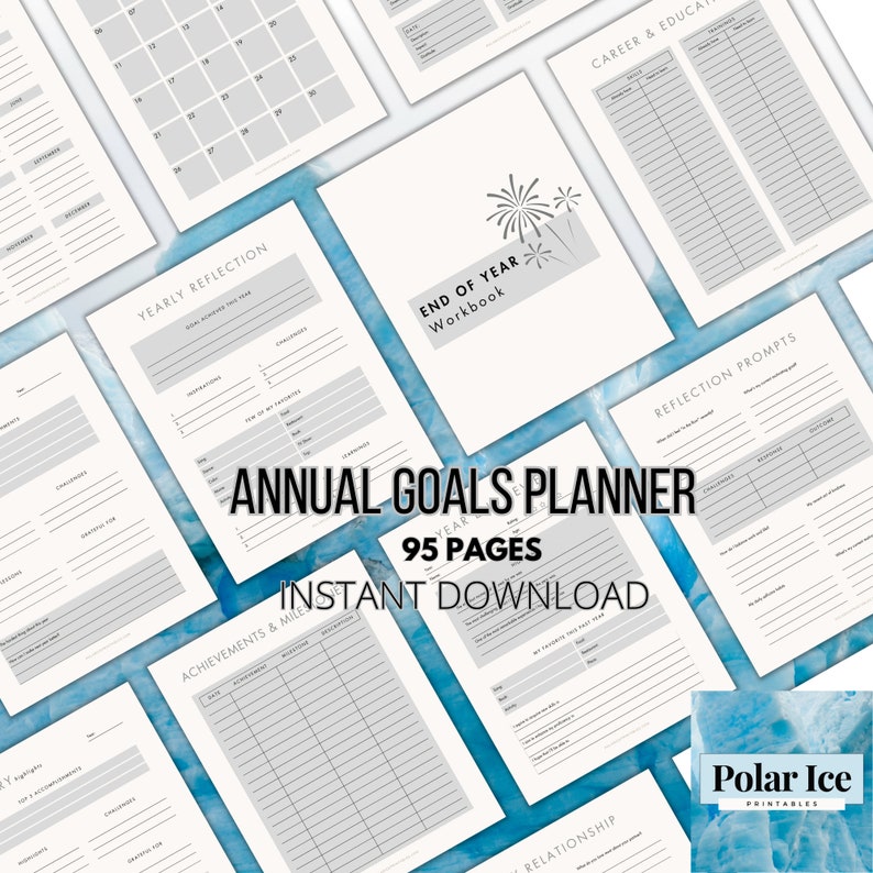 Annual Goals Planner Printable | Goal Setting | Annual Goal Tracker ...