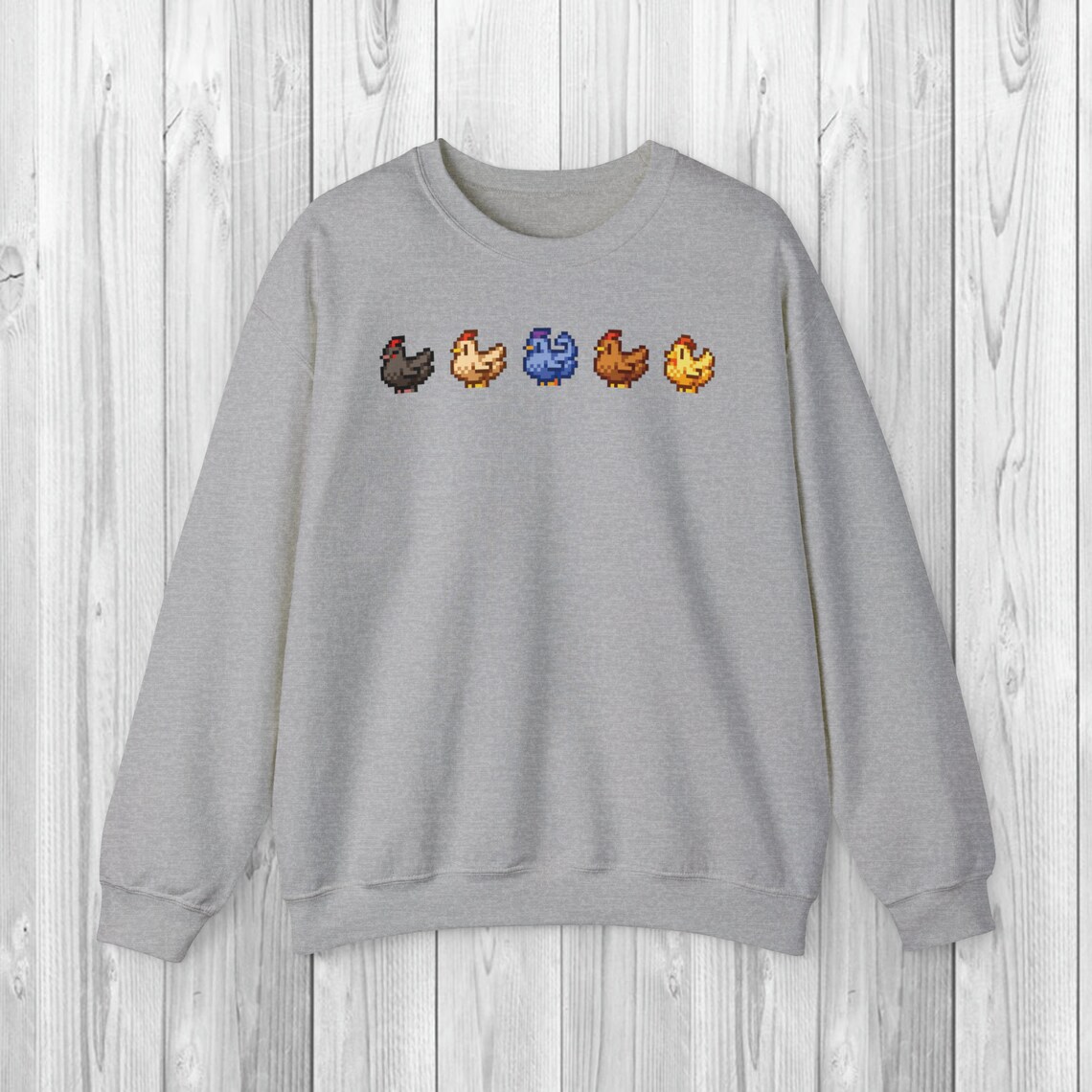 4 Kippen Stardew Valley Unisex Grijze Hoodie - Heren En Dames, Comfortabel En Stijlvol