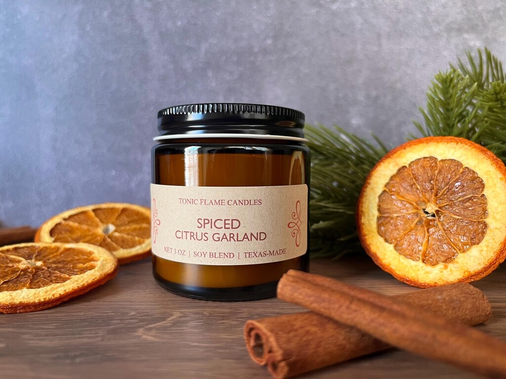 Set Di 4 Candele Natalizie 'Spiced Christmas' - Profumo Arancia E Chiodi Di Garofano, 20x170 Mm, Per Decorazioni