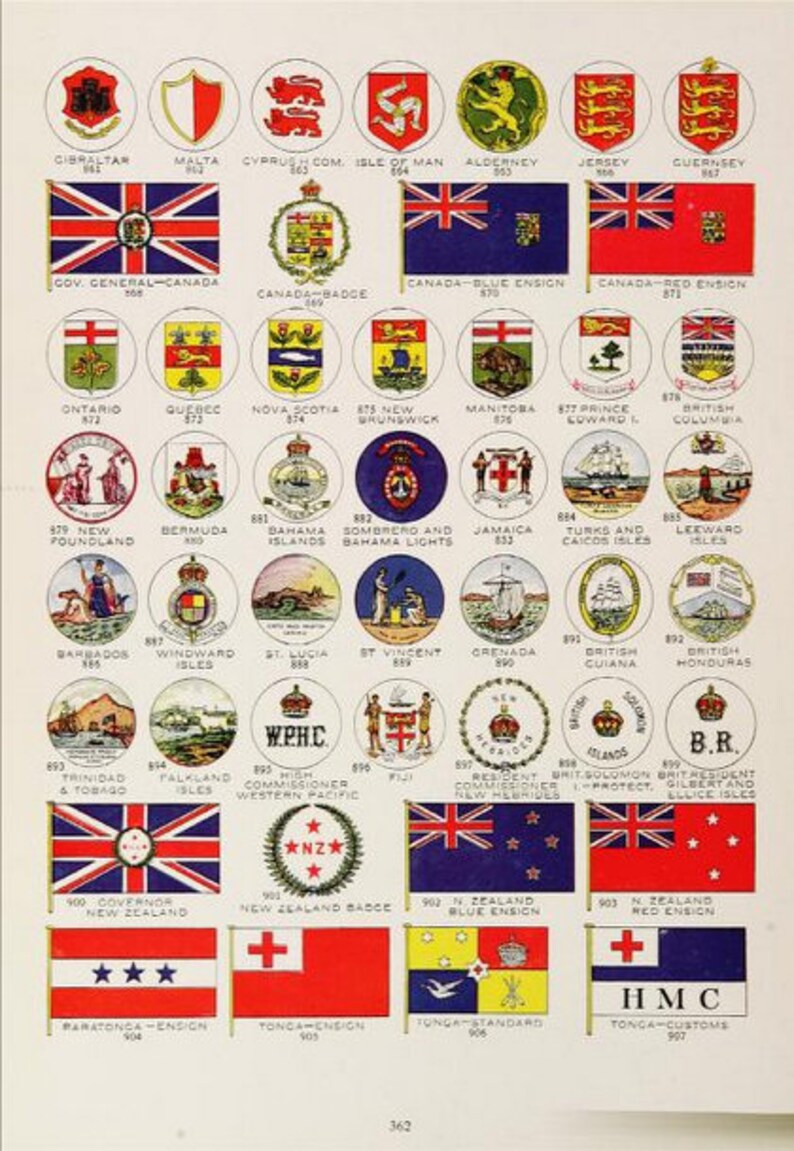 Flags of the World Mccandless 1917 Etsy