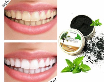 Sbiancante per denti naturale in polvere di carbone organico di bambù 3x15g Sbiancamento dei denti