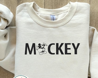 Embroidered Mickey Sweatshirt,Embroidered Mickey Hoodie,Disney Sweatshirt