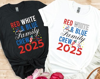 Red White And Blue Family Crew Shirts, Matching 4th of July Family Outfits, Patriotic Family Shirts, Independence Day USA Family Tees