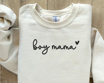 Personalised Embroidered Boy Mama with names Sweatshirt, Boy Mama Mothers Day Hoodie,  Boy Mama Sweatshirt