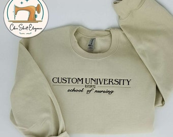 Custom College Embroidered Sweatshirt,Customized School Sweatshirt,Custom Design University Hoodie,Personalized College Program,Friends Tees