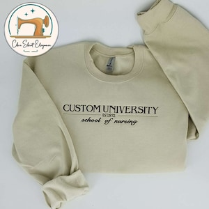 Custom College Embroidered Sweatshirt,Customized School Sweatshirt,Custom Design University Hoodie,Personalized College Program,Friends Tees