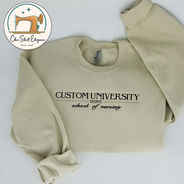 Custom College Embroidered Sweatshirt,Customized School Sweatshirt,Custom Design University Hoodie,Personalized College Program,Friends Tees