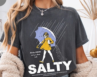 Chemise salé, t-shirt graphique parapluie vintage, t-shirt ou sweat-shirt aux couleurs du confort esthétique rigolotes