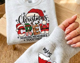 Christmas Crew Shirt, Family Matching Holiday Tee, Making Memories Together, Santa Hat Graphic, Cozy Christmas Outfit, Gift for Family
