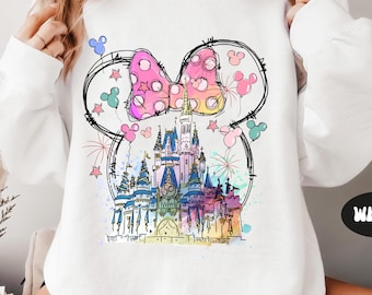 Minnie Castle Sweatshirt, Mickey And Friends Sweatshirt, Disneyland Hoodie, Disney Family Vintage Disney Valentines Day Shirt Retro Disney