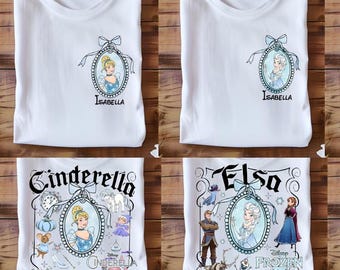 Vintage Disney Cinderella Snow White Ariel Belle Rapunzel Tee, Girl Disney Trip Shirt, Disney Princess shirt, Magic Kingdom Coquette Disney
