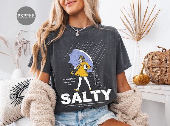Salty Shirt, Vintage Rain Umbrella Graphic Tee, Funny Moody Aesthetic Comfort Colors T-Shirt or Sweatshirt