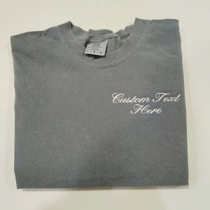 Custom Embroidered Comfort Colors Unisex T-shirt, Personalized Embroidered Tee, Embroidered Tee, Custom Tee, Embroidered T Shirt Gift