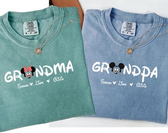 Family Vacation 2025 Shirts, Custom Name Mickey Minnie Ears Tees, Matching Disney Trip Shirts for Mom, Dad, Kids, Grandma, Grandpa