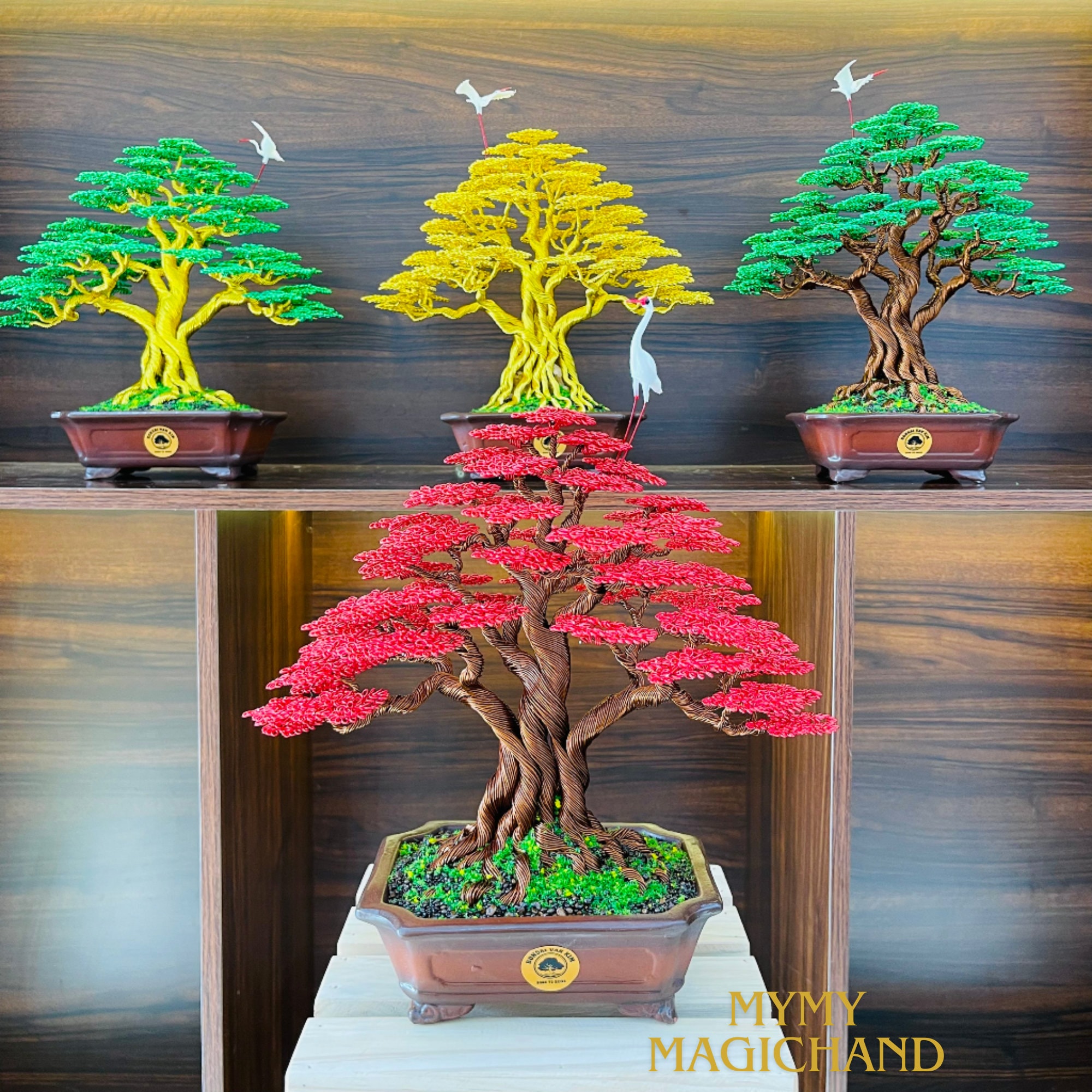 Color Handmade Bonsai Crafted With Stones and Colored Aluminum Wire Mini .  Bonsai for the Table - Etsy