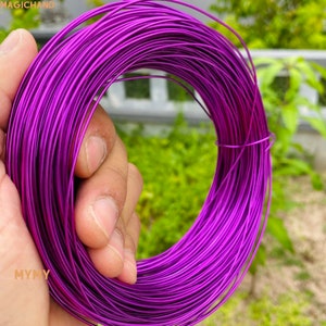 100 grammes de fil d'aluminium coloré. Fil d'aluminium fait main de 1 mm de diamètre. Fil métallique coloré pour projet de bricolage. Fil en aluminium anodisé purple